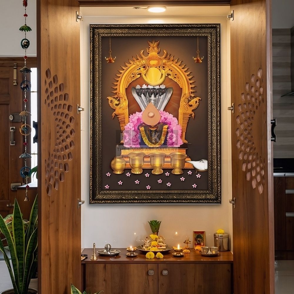 Sacred Suyambhu Lingam Devotional Wall Art Frame
