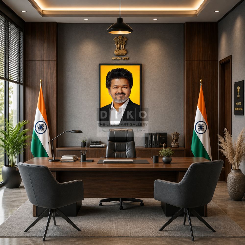 Premium Framed Celebrity Portrait – Black & Gold Edition