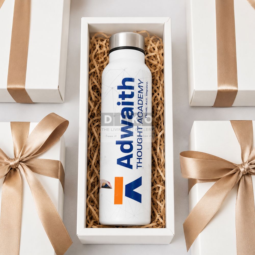 Premium Personalized Stainless Steel Vacuum Insulated Water Bottle Gift Set | Corporate Flask with Luxury Gift Box