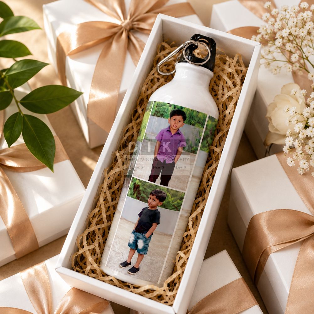 Personalized Photo Print Stainless Steel Water Bottle for Kids & Gifts